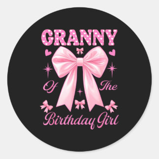 Oma verjaardag meisje bijpassende coquette roze st ronde sticker