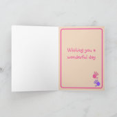 Oma Verjaardag met Hart & Handprints Kaart (Binnen)