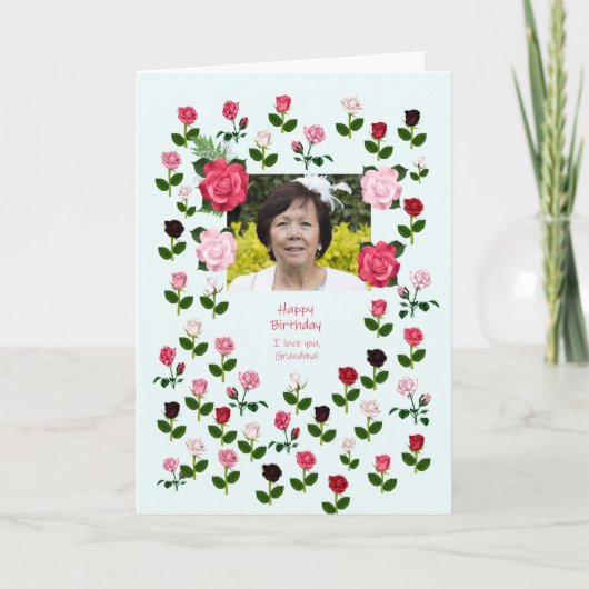 Oma, Verjaardag, Rozen Kaart (Voorkant)