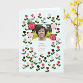 Oma, Verjaardag, Rozen Kaart (Gele Bloem)