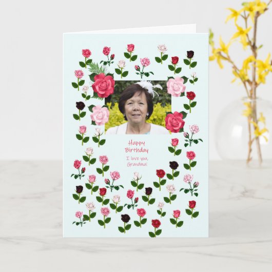 Oma, Verjaardag, Rozen Kaart (Gele Bloem)