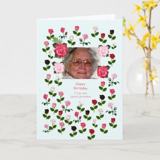 Oma, Verjaardag, Rozen Kaart (Gele Bloem)