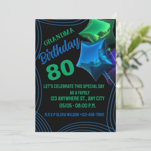 OMA Verjaardag uitnodiging (Staand voorkant)