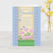 Oma verjaardagskaart bloemen en vlinders kaart (Gele Bloem)