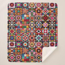 Oma Vierkant Haakpatroon Deken Print 