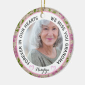 Oma voor altijd in onze harten Bloemen Keramisch Ornament (Links)