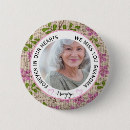 Oma voor altijd in onze harten bloemige Kerstmis Ronde Button 5,7 Cm