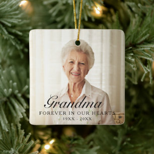 Oma voor altijd in onze harten foto-herdenking keramisch ornament