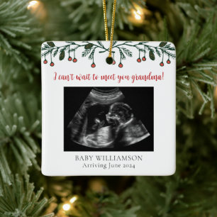 Oma Vrolijk Kerstmis Echografie Foto Keramisch Ornament