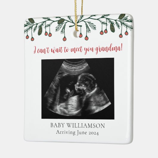 Oma Vrolijk Kerstmis Echografie Foto Keramisch Ornament (Links)