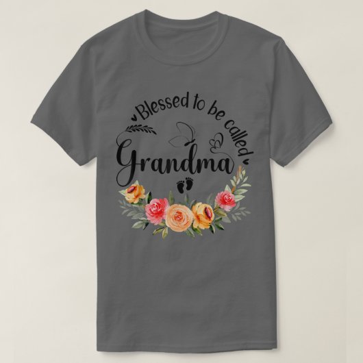 Oma vrouwen Floral Decor Gr T-shirt (Design voorkant)