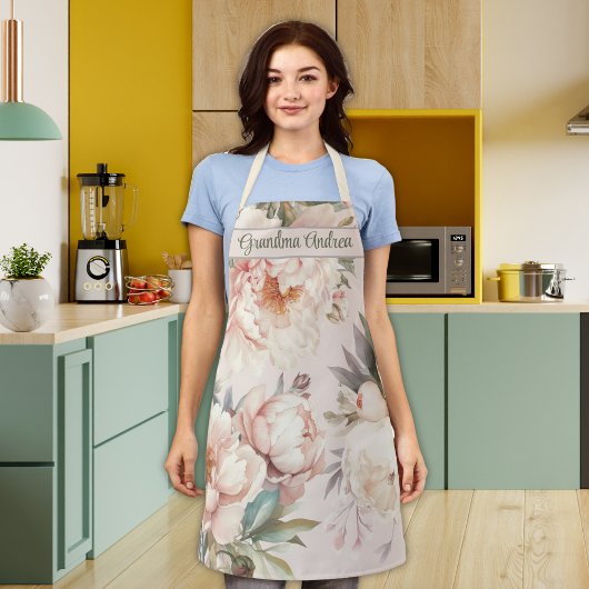 Oma Vrouwen Koken Bakken Waterverf Bloemen Schort