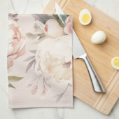 Oma Vrouwen Koken Bakken Waterverf Bloemen Theedoek (Quarter Fold)