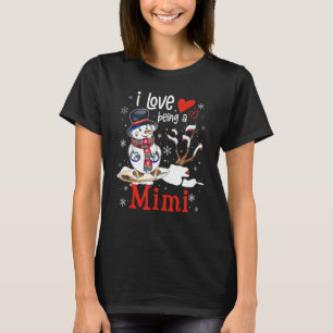 Oma waar ik van houd, is een Mimi Snowman Familie T-shirt