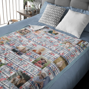 Oma, we houden van je   Bloemenquilt 14 foto Fleece Deken