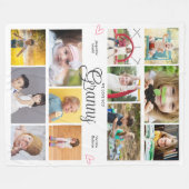 Oma, we houden van je gepersonaliseerde harten fleece deken (Voorkant (Horizontaal))