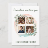 Oma we houden van jou 6 Foto Collage Eucalyptus Kaart (Voorkant)
