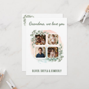 Oma we houden van jou 6 foto collage Eucalyptus Kaart
