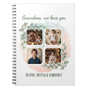 Oma we houden van jou 6 foto collage Eucalyptus Notitieboek