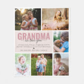 Oma We Love You Fotocollage Roze Fleece Deken (Voorkant)