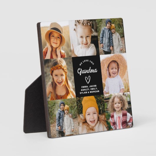 Oma We Love You Heart Moderne Fotocollage Fotoplaat (Voorkant)
