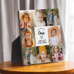 Oma We Love You Hearts Moderne fotocollage Fotoplaat<br><div class="desc">De Oma We Love You Heart Modern Photo Collage Plaque is een ontroerend en gepersonaliseerd geschenk dat je liefde voor je grootmoeder laat zien. Deze prachtig ontworpen plaquette is voorzien van een hartvormige fotocollage, zodat u uw favoriete familie afbeeldingen toe te voegen in een moderne en stijlvolle lay-out. De oprechte...</div>