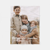 Oma We Love You Hearts Moderne Single Foto Fleece Deken (Voorkant)