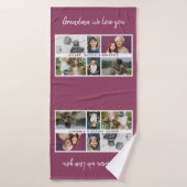 Oma we love you Kleinkinderen 6 Fotocollage Badhanddoek (Badhanddoek)
