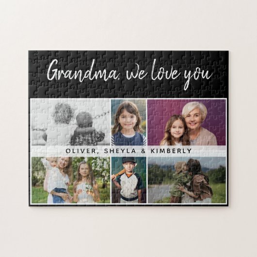 Oma we love you Kleinkinderen 6 Fotocollage Legpuzzel (Horizontaal)