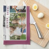 Oma we love you Kleinkinderen 6 Fotocollage Theedoek (Quarter Fold)