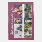 Oma we love you Kleinkinderen 6 Fotocollage Theedoek (Verticaal)