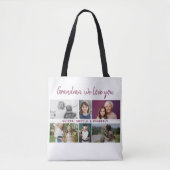 Oma we love you Kleinkinderen 6 Fotocollage Tote Bag (Voorkant)