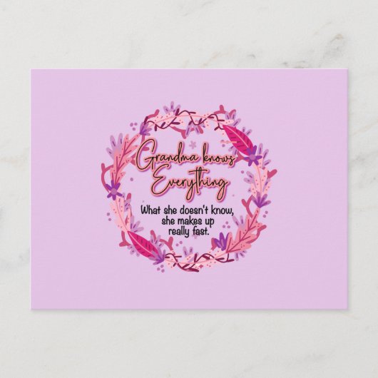 Oma weet alles briefkaart (Voorkant)