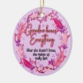 Oma weet alles keramisch ornament (Links)