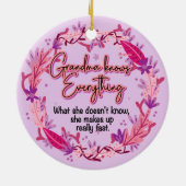 Oma weet alles keramisch ornament (Achterkant)