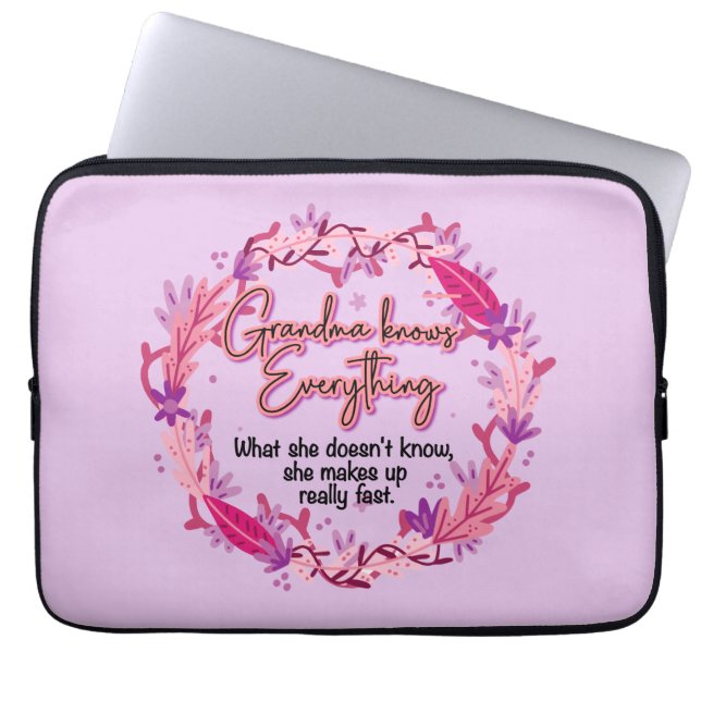 Oma weet alles laptop sleeve (Voorkant)