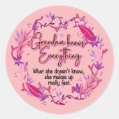 Oma weet alles ronde sticker (Voorkant)