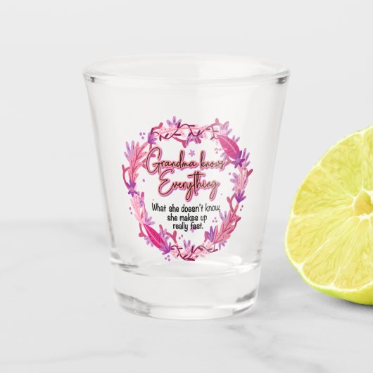 Oma weet alles shot glas (Voorkant)