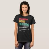 Oma weet alles trotse wereld grootste gras t-shirt (Voorkant volledig)
