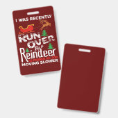 Oma werd met een rendierKerstmis overreden, dus Pa Badge (Voor- en achterkant)