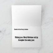 Oma werd overreden door een rendier feestdagen kaart (Binnen)