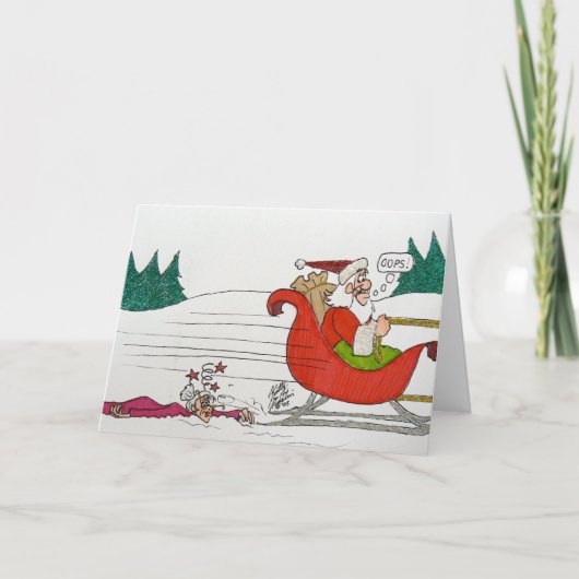 Oma werd overreden door een rendier feestdagen kaart (Voorkant)