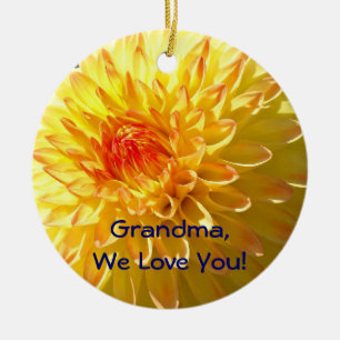 Oma wij houden van jou! Sinaasappel Gele Ornament