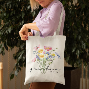 Oma Wildflower Elegante Minimalist Tote Bag