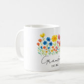 Oma Wildflower Mok | Aangepast Oprichtingsjaar - (Voorkant links)
