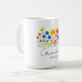 Oma Wildflower Mok | Aangepast Oprichtingsjaar - (Voorkant links)