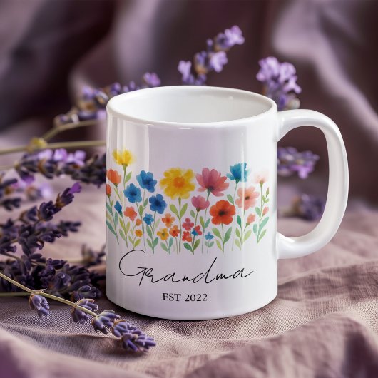 Oma Wildflower Mok | Aangepast Oprichtingsjaar -