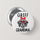 Oma Wirehaired Pointing Griffon Nana Moeder's Ronde Button 5,7 Cm (Voorkant /achterkant)