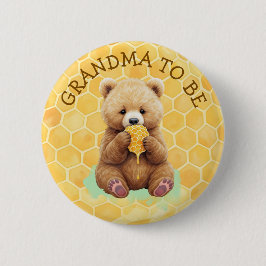 Oma worden | Beer-thema jongens baby shower Ronde Button 5,7 Cm