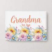 Oma worden gerbera bloemen oranje button (Voorkant)